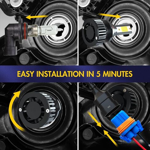 Fits For GMC Sierra 1500 2500 2007-2013 Headlights High Low Beam and Fog Light bulbs Combo Pack, 1:1 Real Size, 6500K Cool White, 500% Brightness,Plug-N-Play, 50,000 Hours, CANbus Ready, Pack of 6 in Saudi Arabia