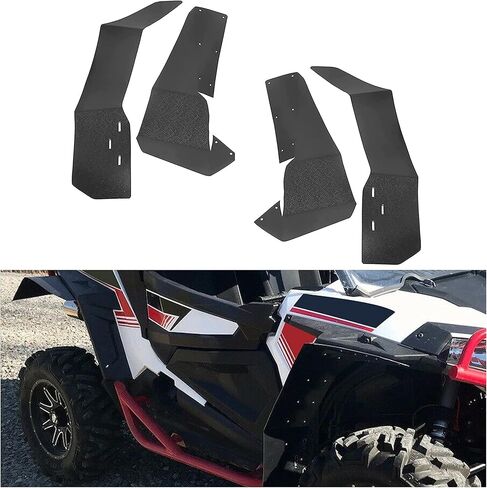 اللوحات الطينية ذات الحاجز الممتد من HECASA المتوافقة مع Polaris RZR S 900 RZR S 1000 2015-2019 RZR S 4 900 2015-2016 4 قطع UTV Mud Guards Flap Set مجموعة أمامية وخلفية in Saudi Arabia