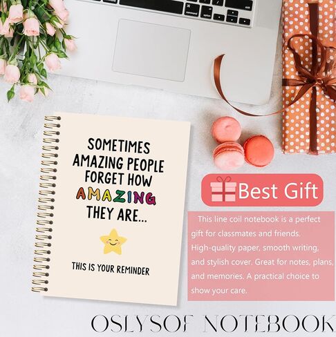 OSLYSOF ملهمة أنت هدايا مذهلة دفتر حلزوني، دفاتر ملاحظات ملهمة تحفيزية لتدوين الملاحظات، مجلة التأكيد الإيجابي للنساء، 5.5 × 8.3 بوصة مع 164 صفحة in Saudi Arabia