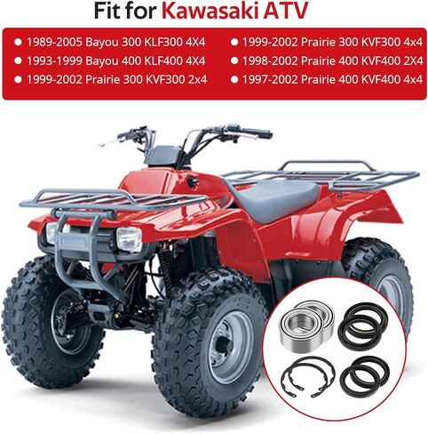 مجموعة محامل العجلات الأمامية والأختام من JAVIK مناسبة لـ Kawasaki Prairie 300 KVF300 Prairie 400 KVF400 2x4 4x4 Bayou 300 KLF300 Bayou 400 KLF400، OEM #92045-1222 in Kuwait