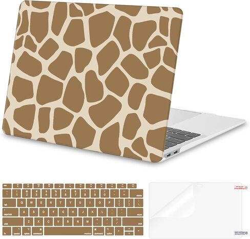 MOSISO Compatible with MacBook Air 13 inch Case 2022 2021 2020 2019 2018 Release A2337 M1 A2179 A1932 Touch ID, Protective Plastic Hard Shell Case&Keyboard Cover&Screen Film, Geometric Giraffe Grain in Saudi Arabia