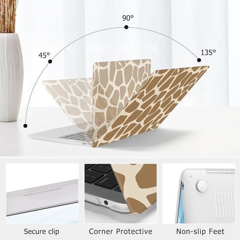 MOSISO Compatible with MacBook Air 13 inch Case 2022 2021 2020 2019 2018 Release A2337 M1 A2179 A1932 Touch ID, Protective Plastic Hard Shell Case&Keyboard Cover&Screen Film, Geometric Giraffe Grain in Saudi Arabia