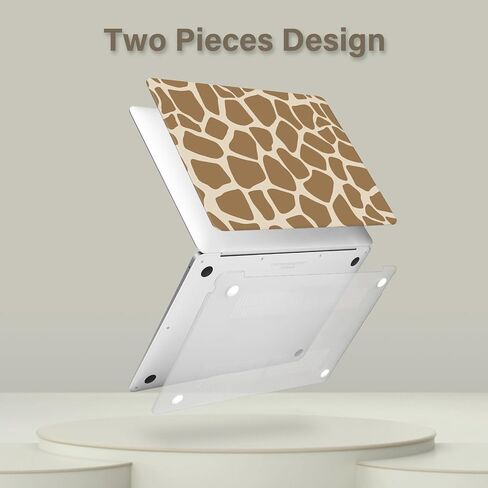 MOSISO Compatible with MacBook Air 13 inch Case 2022 2021 2020 2019 2018 Release A2337 M1 A2179 A1932 Touch ID, Protective Plastic Hard Shell Case&Keyboard Cover&Screen Film, Geometric Giraffe Grain in Saudi Arabia