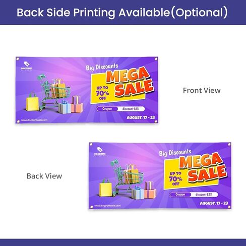 Bannerbuzz Custom Vinyl Banner, 13 Oz Personalized Customizable Banner Sign, Full Color Printing with Grommets, Multipurpose Indoor/Outdoor Events Birthday Business Party (1' x 2') in Saudi Arabia