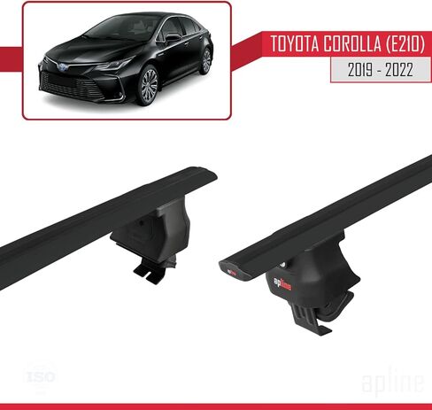 Compatible with Toyota Corolla 12 (E210) Sedan 2019-2022 ACE-4 Car Roof Rack Cross Bar Black Aluminium 2 Bars in Saudi Arabia