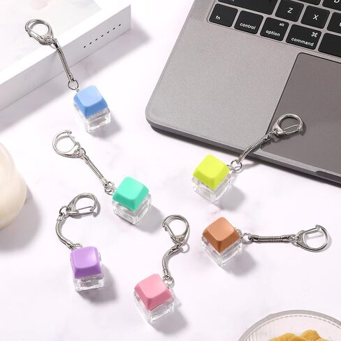 Keyboard Fidget Toy Fidget Clicker Keyboard Keychain Decompression Relief Toys Button Stress Relief Gifts for Adults Kids Pass The Time(Macaron Color,60 Pcs) in Saudi Arabia