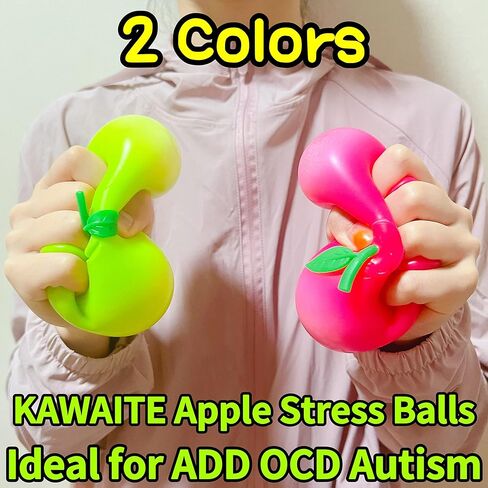Squishy Apple Stress Balls for Kids and Adults (Pack of 1) Stretchy Dough Squeeze Ball Fidget Toys, Fun and Soft Squishy Toys, Anxiety Relief, Relax, Improve Focus, Easter Basket Stuffers in Saudi Arabia