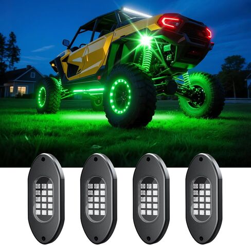 LED Rock Lights for Trucks 14 Pods, Multicolor Underglow Lights for Trucks with App Control, Flashing Music Mode RGB Rock Lights for UTV SUV ATV RZR Truck Accessories. in Kuwait