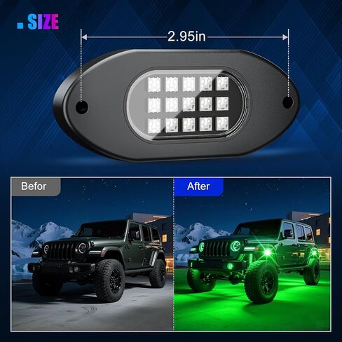 LED Rock Lights for Trucks 14 Pods, Multicolor Underglow Lights for Trucks with App Control, Flashing Music Mode RGB Rock Lights for UTV SUV ATV RZR Truck Accessories. in Kuwait
