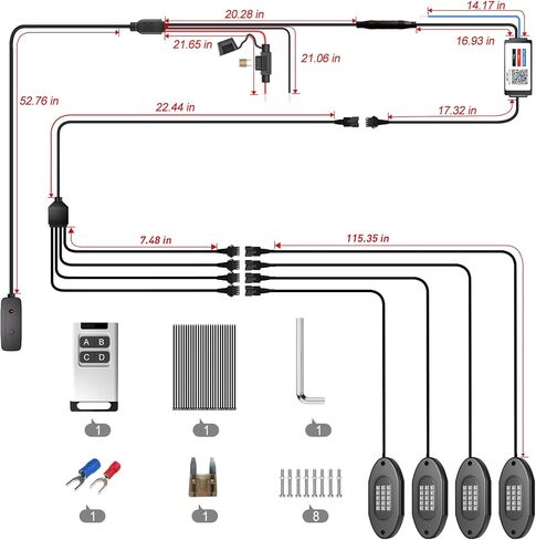 LED Rock Lights for Trucks 14 Pods, Multicolor Underglow Lights for Trucks with App Control, Flashing Music Mode RGB Rock Lights for UTV SUV ATV RZR Truck Accessories. in Kuwait