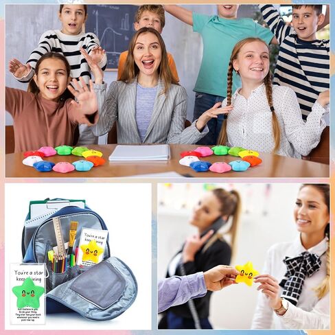 Libima 30 Pcs Inspirational You're A Star Stress Balls Bulk for Adults Positive Gift Christmas Employee Appreciation Gifts for Coworker Teacher Thank You Party Favor Emotional Funny Ball with Cards in Saudi Arabia