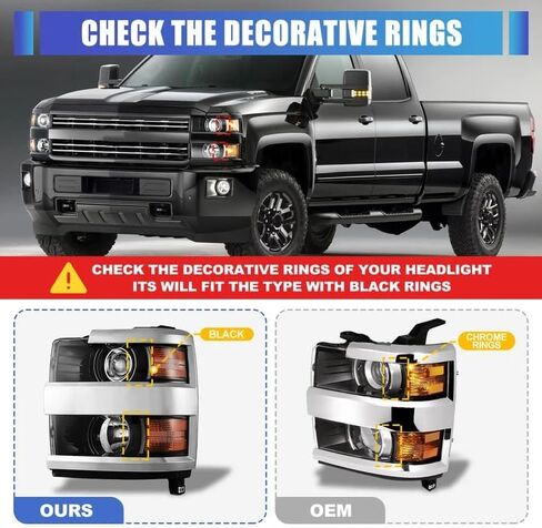 ROXX Headlights for Chevrolet Chevy Silverado 2500 3500 HD 2015-2019, Head Lights Assembly Projector OE Style Head Lamps Replacements with Turn Signal High Low Beam, DRL, Amber Reflector in Kuwait
