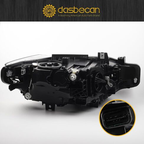 مصباح أمامي LED من Dasbecan متوافق مع BMW F30 3 Series 2016-2019 المصباح الأمامي الأيسر للسائق بدون نوع AFS يستبدل # 63117419629 8738715 63117419630 8738716 in Saudi Arabia