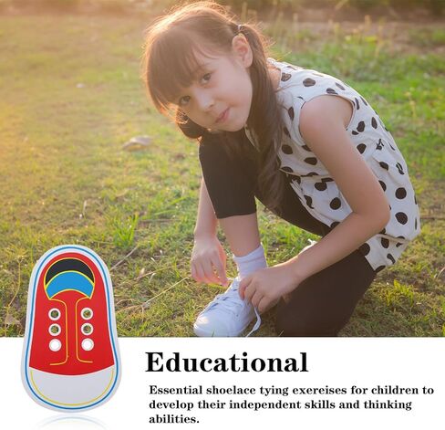 Shoe Tie Practice for Kids, Wooden Tying Shoes Practice for Kids, How to Tie Your Shoes Learn to Threading Lacing Shoe Training, Kindergarten Early Educational Toy in Saudi Arabia
