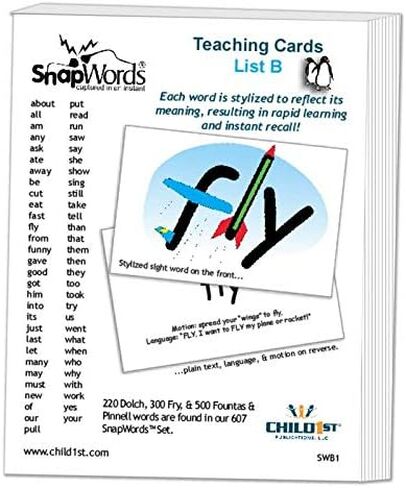 بطاقات التدريس SnapWords® List B | متعدد الحواس | الحركية | اللغة الإنجليزية كلغة ثانية | ايل | بطاقات فلاش كلمة البصر in Saudi Arabia