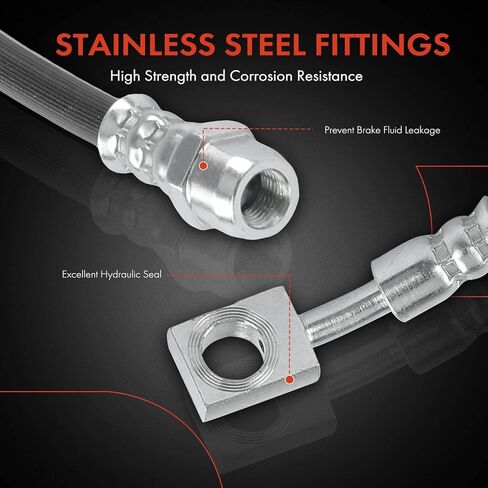 A-Premium Rear Side Brake Hydraulic Hose Compatible with Select Mercedes-Benz Models - C300, C350e, C400, C43 AMG, C450 AMG, CLS450, CLS53 AMG, E300, E400, E43 AMG, E450, E53 AMG, E63 AMG, GLC63 AMG in Saudi Arabia