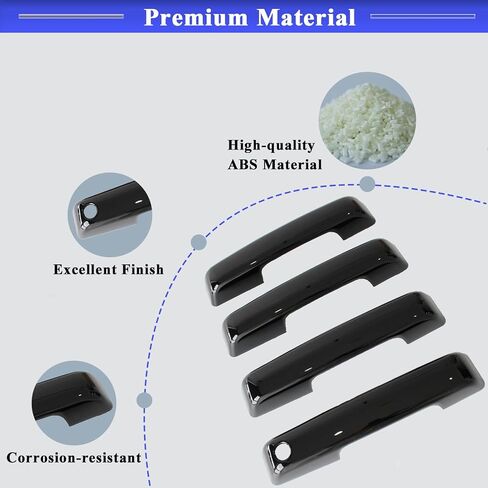 أغطية مقابض الأبواب الخارجية باللون الأسود اللامع من AUCERAMIC مناسبة لفورد F-150 برونكو 2021-2025، لفورد F-250 F-350 F-450 F-550 Super Duty 2023-2025 in Saudi Arabia
