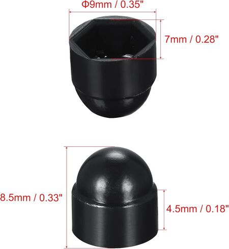 uxcell Plastic Dome Nut Protection Cap Covers, M8 Nut Cover Black 100pcs in Saudi Arabia