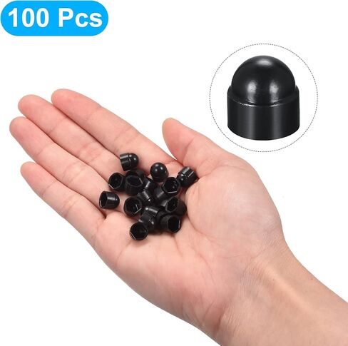 uxcell Plastic Dome Nut Protection Cap Covers, M8 Nut Cover Black 100pcs in Saudi Arabia