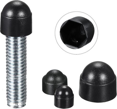 uxcell Plastic Dome Nut Protection Cap Covers, M8 Nut Cover Black 100pcs in Saudi Arabia