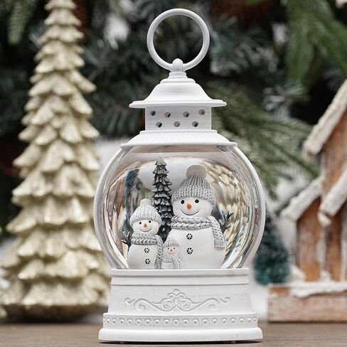 Christmas Lantern, Angels Snow Globe with 6H Timer, Lighted Battery & USB Operated Christmas Snow Globe, Spinning and Swirling Glitter Musical Snow Globe Christmas Decorations Indoor Gifts in Saudi Arabia