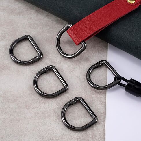 2pcs D Ring Spring Key Hooks Keyring Clip Buckles Clasp Clamps for Belt Backpacks Handbag Purse Strap- Gold in Saudi Arabia