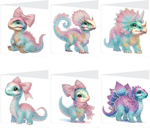 Focart 6-Pack Dragons Diamond Painting Greeting Card Kits, Special Shaped Diamonds Painting, DIY Handcraft for Relatives and Friends with Wishes,Unique Design Crafting for Birthday or Holiday Cards in Saudi Arabia