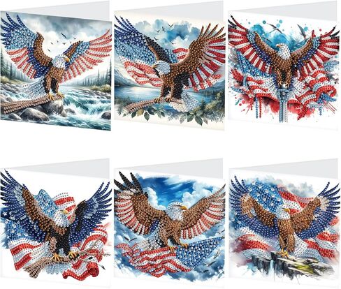 Focart 6-Pack Dragons Diamond Painting Greeting Card Kits, Special Shaped Diamonds Painting, DIY Handcraft for Relatives and Friends with Wishes,Unique Design Crafting for Birthday or Holiday Cards in Saudi Arabia