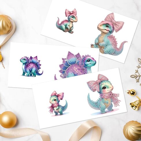 Focart 6-Pack Dragons Diamond Painting Greeting Card Kits, Special Shaped Diamonds Painting, DIY Handcraft for Relatives and Friends with Wishes,Unique Design Crafting for Birthday or Holiday Cards in Saudi Arabia