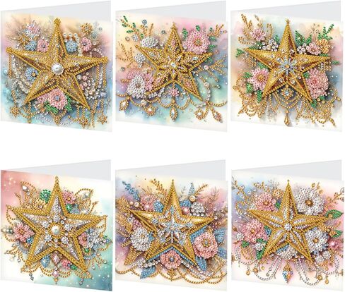 Focart 6-Pack Dragons Diamond Painting Greeting Card Kits, Special Shaped Diamonds Painting, DIY Handcraft for Relatives and Friends with Wishes,Unique Design Crafting for Birthday or Holiday Cards in Saudi Arabia