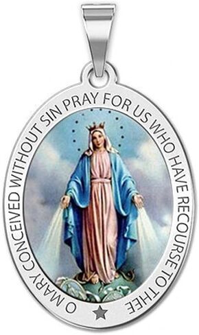PicturesOnGold.com Gold Miraculous Medal - 14K Yellow Gold Miraculous Medal - 1/2 Inch X 2/3 Inch in Saudi Arabia