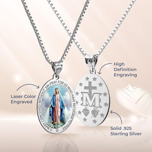 PicturesOnGold.com Gold Miraculous Medal - 14K Yellow Gold Miraculous Medal - 1/2 Inch X 2/3 Inch in Saudi Arabia