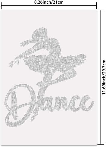 SUPERDANT Dance حديد على أحجار الراين نقل الرقص فتاة كريستال ملصقات نقل الحرارة رقص الباليه الحديد على الشارات بلينغ حجر الراين بقع لتي شيرت هوديي الملابس وسادة DIY الفن الحرفية 21 × 29.7 سم in Saudi Arabia