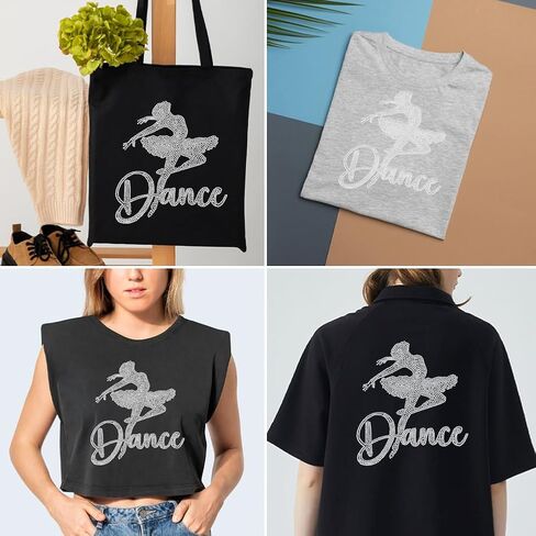 SUPERDANT Dance حديد على أحجار الراين نقل الرقص فتاة كريستال ملصقات نقل الحرارة رقص الباليه الحديد على الشارات بلينغ حجر الراين بقع لتي شيرت هوديي الملابس وسادة DIY الفن الحرفية 21 × 29.7 سم in Saudi Arabia