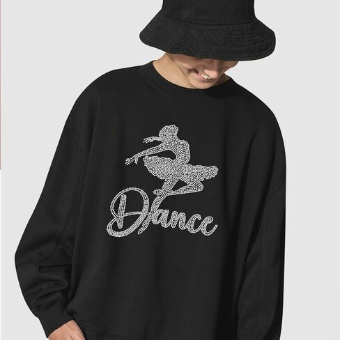 SUPERDANT Dance حديد على أحجار الراين نقل الرقص فتاة كريستال ملصقات نقل الحرارة رقص الباليه الحديد على الشارات بلينغ حجر الراين بقع لتي شيرت هوديي الملابس وسادة DIY الفن الحرفية 21 × 29.7 سم in Saudi Arabia