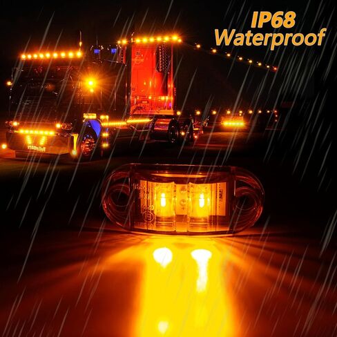 20pcs Green DC12-24V IP68 Waterproof Trailer LED Lights Side Marker and Clearance Indicators Lights for RV, Camper, Truck, Van, Caravan and Boat, Front and Rear in Saudi Arabia