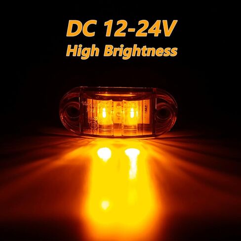20pcs Green DC12-24V IP68 Waterproof Trailer LED Lights Side Marker and Clearance Indicators Lights for RV, Camper, Truck, Van, Caravan and Boat, Front and Rear in Saudi Arabia
