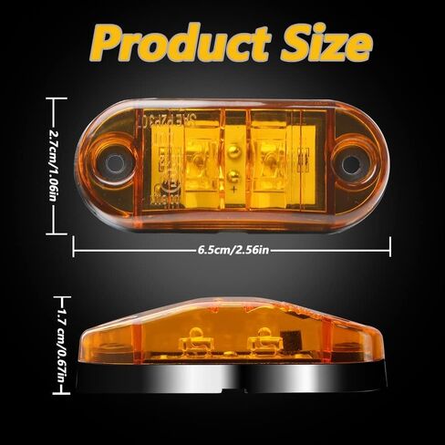 20pcs Green DC12-24V IP68 Waterproof Trailer LED Lights Side Marker and Clearance Indicators Lights for RV, Camper, Truck, Van, Caravan and Boat, Front and Rear in Saudi Arabia