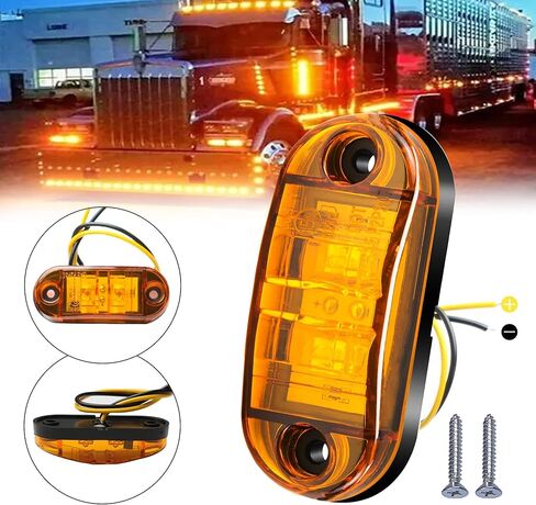 20pcs Green DC12-24V IP68 Waterproof Trailer LED Lights Side Marker and Clearance Indicators Lights for RV, Camper, Truck, Van, Caravan and Boat, Front and Rear in Saudi Arabia