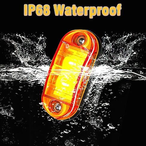 20pcs Green DC12-24V IP68 Waterproof Trailer LED Lights Side Marker and Clearance Indicators Lights for RV, Camper, Truck, Van, Caravan and Boat, Front and Rear in Saudi Arabia