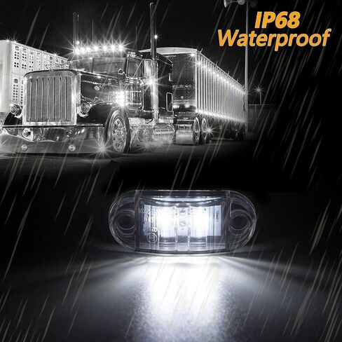20 قطعة من أضواء LED للمقطورة المقاومة للماء DC12-24V IP68 باللون الأخضر، مصابيح LED للعلامات الجانبية ومؤشرات التخليص لسيارة RV، والتخييم، والشاحنة، والشاحنة، والقافلة والقارب، الأمامي والخلفي in Kuwait