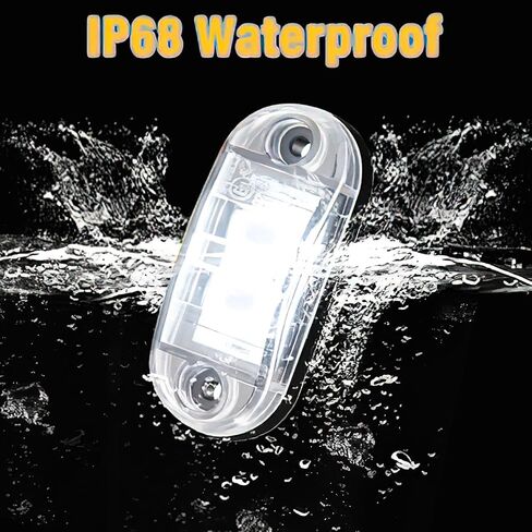 20 قطعة من أضواء LED للمقطورة المقاومة للماء DC12-24V IP68 باللون الأخضر، مصابيح LED للعلامات الجانبية ومؤشرات التخليص لسيارة RV، والتخييم، والشاحنة، والشاحنة، والقافلة والقارب، الأمامي والخلفي in Kuwait