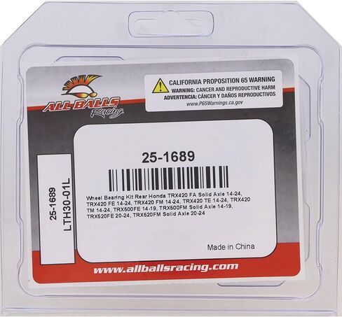 All Balls Racing 25-1689 Wheel Bearing Kit Rear Compatible with/Replacement for Honda TRX420 FA Solid Axle, TRX420 FE, TRX420 FM, TRX420 TE, TRX420 TM 2014-2022, TRX420 FPA Solid Axle 2014 in Saudi Arabia