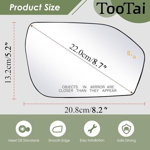 Passenger Side Mirror Glass Compatible with Ford vehicles - Explorer 2020-2025 - Heated with Blind Spot Detect, without Auto Dimming, RH, LB5Z17K707B in Saudi Arabia