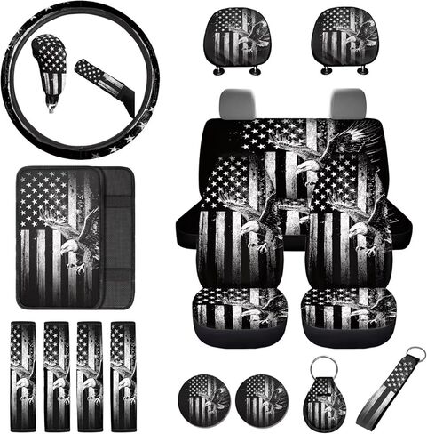 18 قطعة غطاء مقعد السيارة الفراولة مجموعة أغطية مقسمة مع غطاء عجلة القيادة، غطاء مسند الرأس حامل أكواب السيارة، أغطية حزام الأمان، غطاء مسند الذراع، غطاء فرامل اليد وسلسلة المفاتيح in Kuwait
