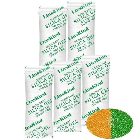 LinsKind 5 جرام [60 عبوة] عبوات جل سيليكا من الفئة الغذائية، ممتص للرطوبة للتحكم في الرطوبة - يحمي العناصر من أضرار الرطوبة in Kuwait
