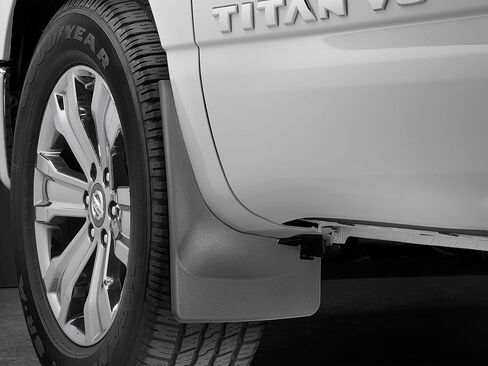 Weathertech Custom No Drill Splash Guard MudFlaps لنيسان تيتان، تيتان XD، الزوج الأمامي (110084)، أسود in Saudi Arabia