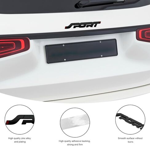2 PCS Metal Car Sport Sticker, 3D Raised Car Fender Badge Front & Rear Tailgate Emblem with Sport Logo, Strong Adhesive Letters Decals for Front Hood Grill Rear Trunk (Black) in Saudi Arabia