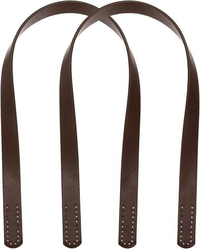 Generic 2pcs 24 Inch (60cm) Leather Purses Straps Handbag Belt Band Bag Handles for Purse Wallet Tote Making, Dark Brown in Saudi Arabia