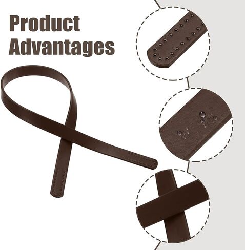 Generic 2pcs 24 Inch (60cm) Leather Purses Straps Handbag Belt Band Bag Handles for Purse Wallet Tote Making, Dark Brown in Saudi Arabia